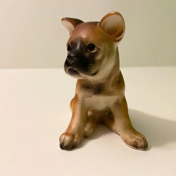 Vintage Porcelain Boxer Dog Figurine Japan 3 Inch  Tall Puppy Figure - Picture 9 of 14